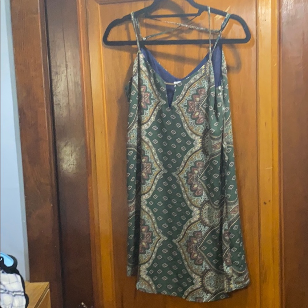 socialite green patterned dress